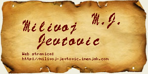 Milivoj Jevtović vizit kartica
